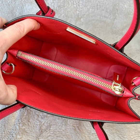 NWOT Michael Kors Deep Pink Mercer Embellished Leather 2-Way Bag - Picture 11 of 13